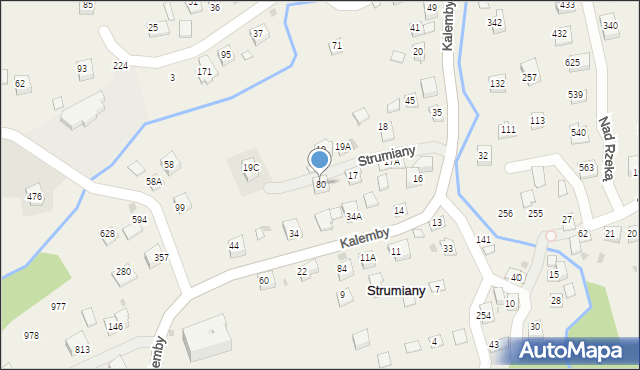 Strumiany, Strumiany, 80, mapa Strumiany