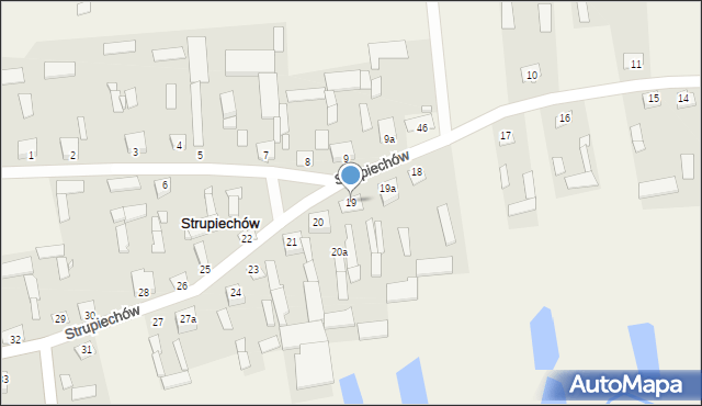 Strupiechów, Strupiechów, 19, mapa Strupiechów