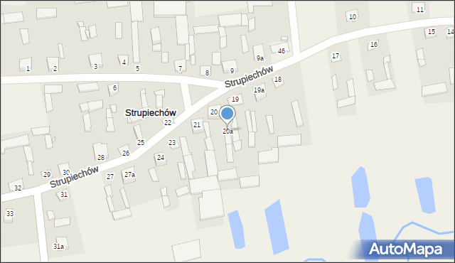 Strupiechów, Strupiechów, 20a, mapa Strupiechów