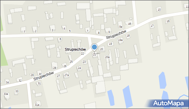 Strupiechów, Strupiechów, 21, mapa Strupiechów
