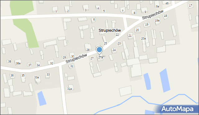 Strupiechów, Strupiechów, 27a, mapa Strupiechów