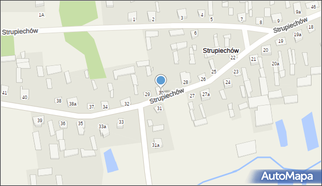 Strupiechów, Strupiechów, 30, mapa Strupiechów