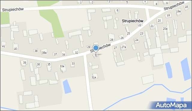 Strupiechów, Strupiechów, 31, mapa Strupiechów