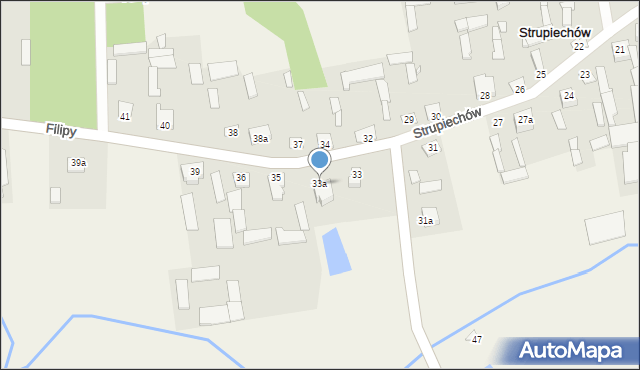 Strupiechów, Strupiechów, 33a, mapa Strupiechów