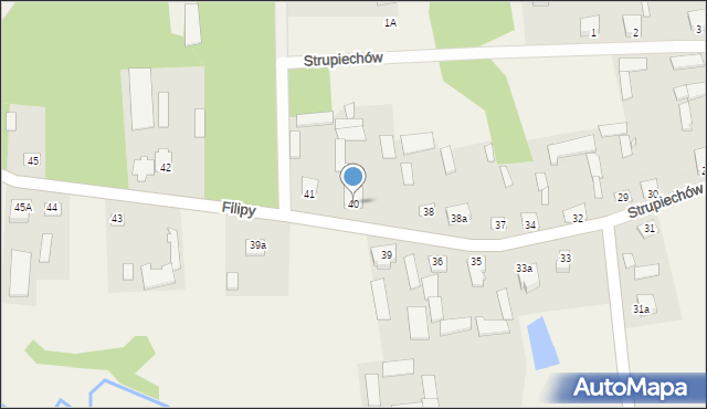 Strupiechów, Strupiechów, 40, mapa Strupiechów