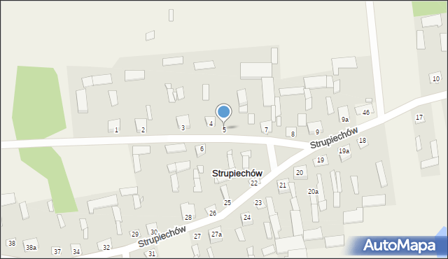 Strupiechów, Strupiechów, 5, mapa Strupiechów