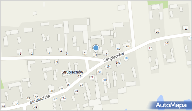 Strupiechów, Strupiechów, 8, mapa Strupiechów