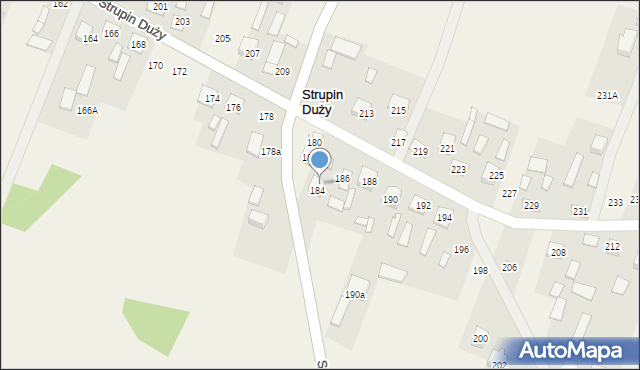Strupin Duży, Strupin Duży, 184A, mapa Strupin Duży