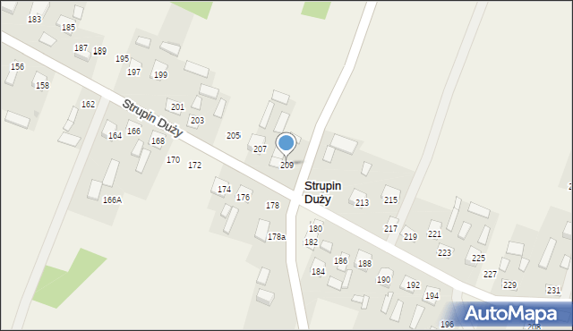 Strupin Duży, Strupin Duży, 209, mapa Strupin Duży