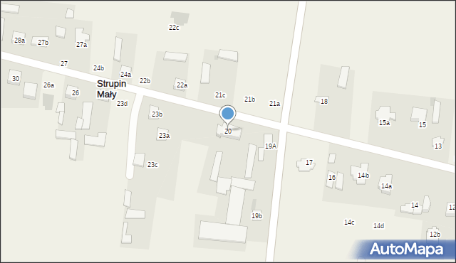 Strupin Mały, Strupin Mały, 20, mapa Strupin Mały