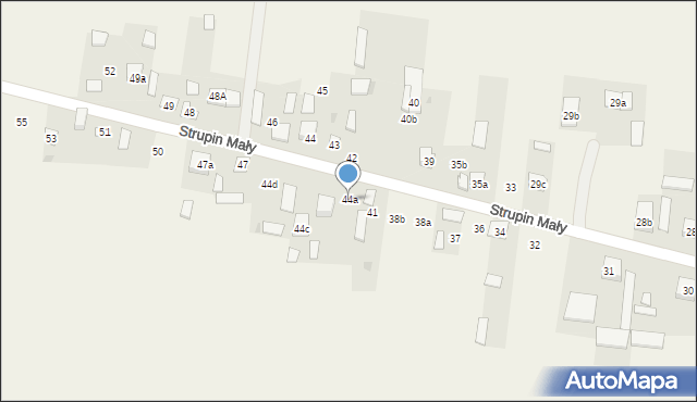 Strupin Mały, Strupin Mały, 44a, mapa Strupin Mały