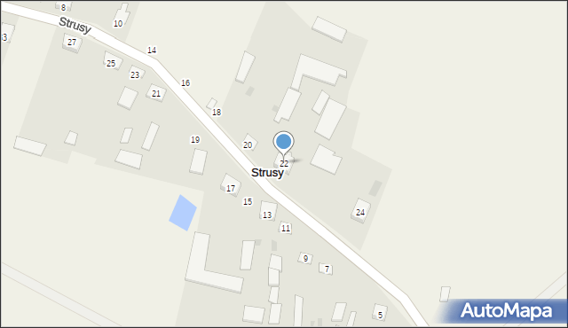 Strusy, Strusy, 22, mapa Strusy