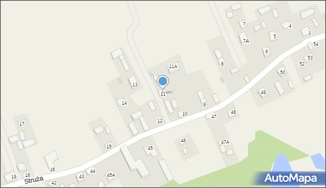 Struża, Struża, 11, mapa Struża