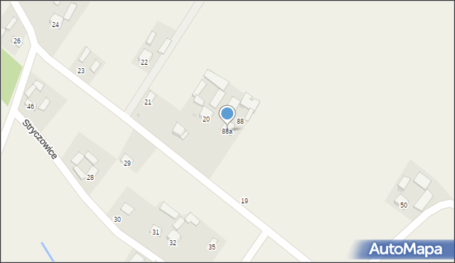 Stryczowice, Stryczowice, 88a, mapa Stryczowice