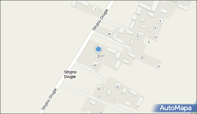 Stryjno Drugie, Stryjno Drugie, 13, mapa Stryjno Drugie
