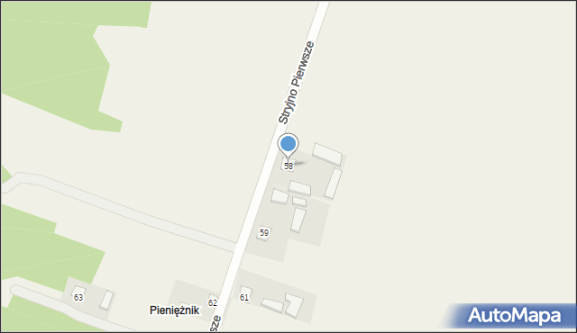 Stryjno Pierwsze, Stryjno Pierwsze, 58, mapa Stryjno Pierwsze