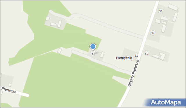 Stryjno Pierwsze, Stryjno Pierwsze, 63, mapa Stryjno Pierwsze