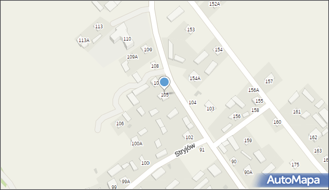 Stryjów, Stryjów, 105, mapa Stryjów