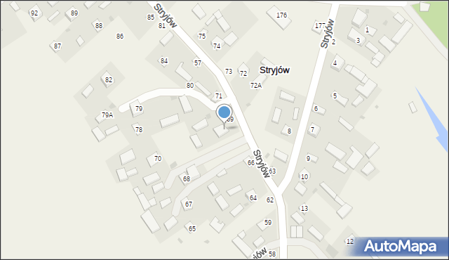 Stryjów, Stryjów, 69A, mapa Stryjów