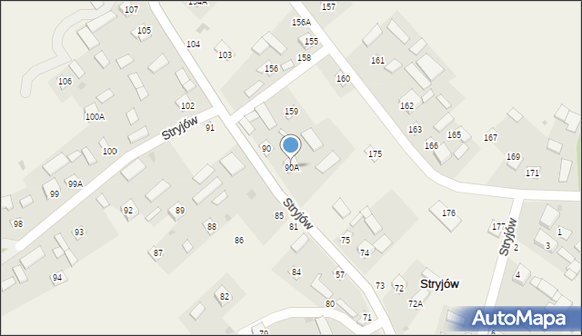 Stryjów, Stryjów, 90A, mapa Stryjów