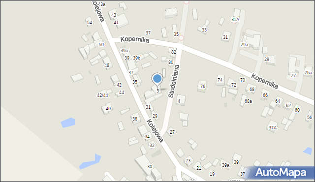 Stryków, Stodolniana, 3, mapa Stryków