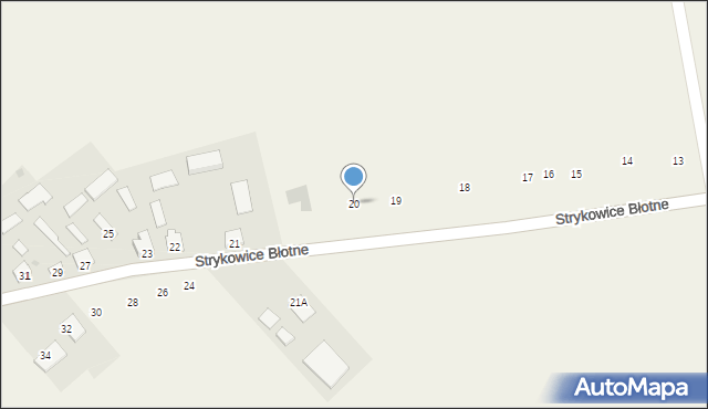 Strykowice Błotne, Strykowice Błotne, 20, mapa Strykowice Błotne