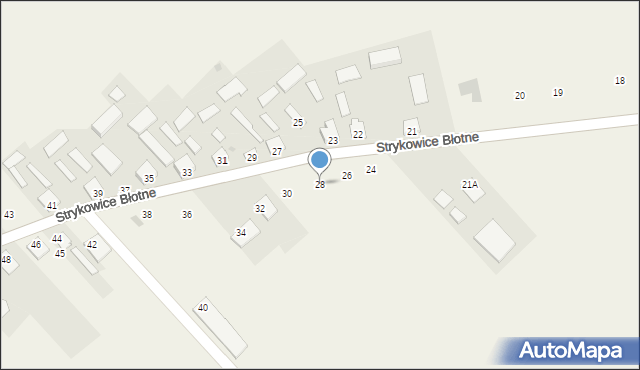 Strykowice Błotne, Strykowice Błotne, 28, mapa Strykowice Błotne