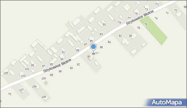 Strykowice Błotne, Strykowice Błotne, 88, mapa Strykowice Błotne