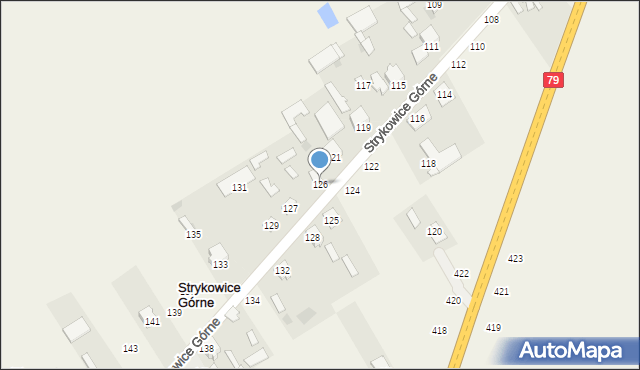 Strykowice Górne, Strykowice Górne, 126, mapa Strykowice Górne