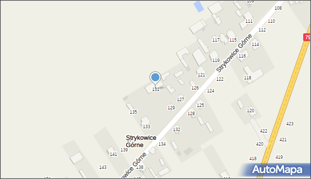 Strykowice Górne, Strykowice Górne, 131, mapa Strykowice Górne
