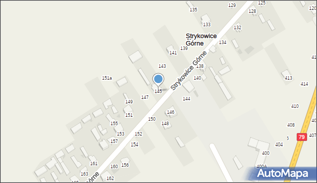 Strykowice Górne, Strykowice Górne, 145, mapa Strykowice Górne