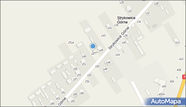 Strykowice Górne, Strykowice Górne, 147, mapa Strykowice Górne