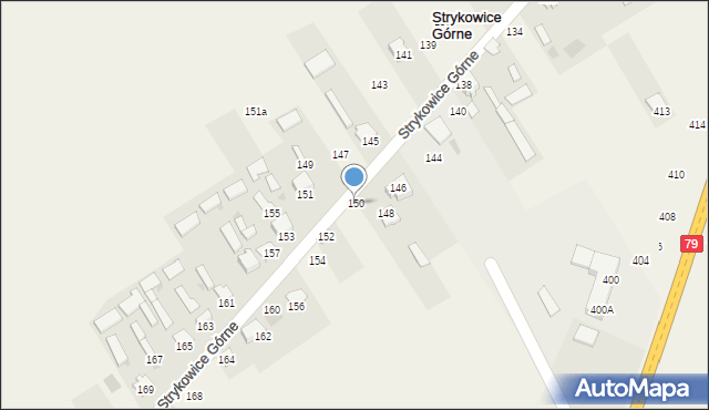 Strykowice Górne, Strykowice Górne, 150, mapa Strykowice Górne