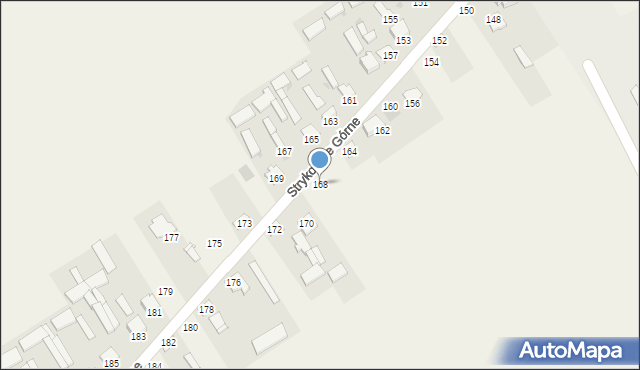 Strykowice Górne, Strykowice Górne, 168, mapa Strykowice Górne