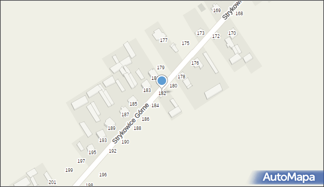 Strykowice Górne, Strykowice Górne, 182, mapa Strykowice Górne