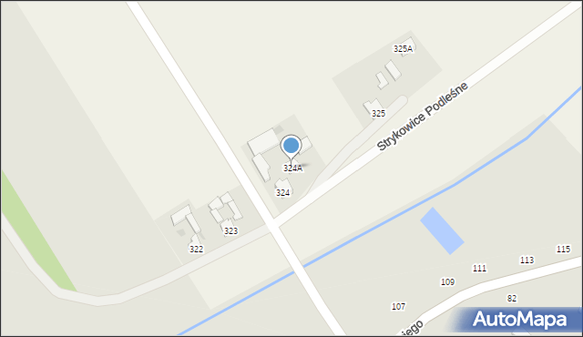 Strykowice Górne, Strykowice Górne, 324A, mapa Strykowice Górne