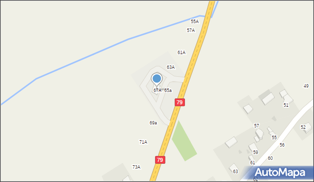 Strykowice Górne, Strykowice Górne, 67A, mapa Strykowice Górne