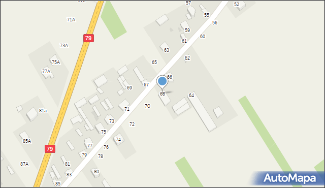 Strykowice Górne, Strykowice Górne, 68, mapa Strykowice Górne