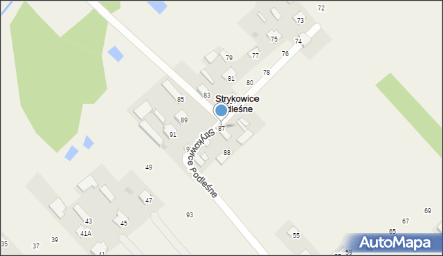 Strykowice Podleśne, Strykowice Podleśne, 87, mapa Strykowice Podleśne