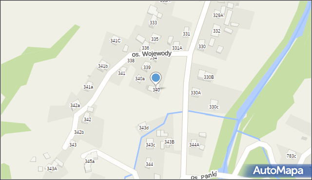 Stryszawa, Stryszawa, 340, mapa Stryszawa