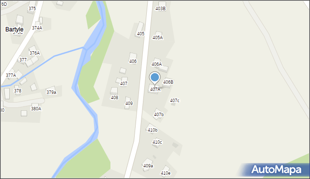 Stryszawa, Stryszawa, 407A, mapa Stryszawa