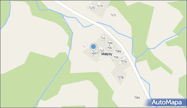 Stryszawa, Stryszawa, 707, mapa Stryszawa