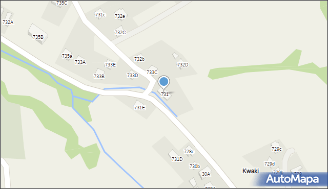 Stryszawa, Stryszawa, 731, mapa Stryszawa