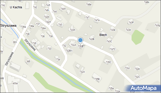 Stryszawa, Stryszawa, 731B, mapa Stryszawa