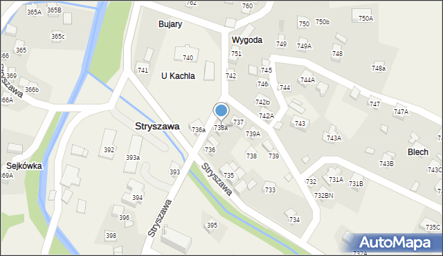 Stryszawa, Stryszawa, 738a, mapa Stryszawa