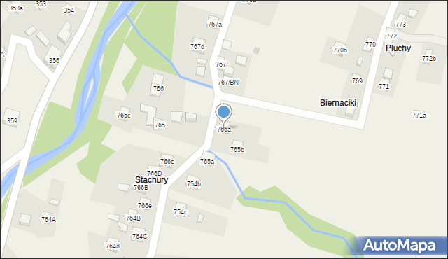 Stryszawa, Stryszawa, 766a, mapa Stryszawa