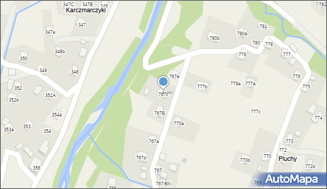 Stryszawa, Stryszawa, 767c, mapa Stryszawa