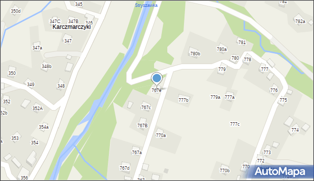 Stryszawa, Stryszawa, 767e, mapa Stryszawa