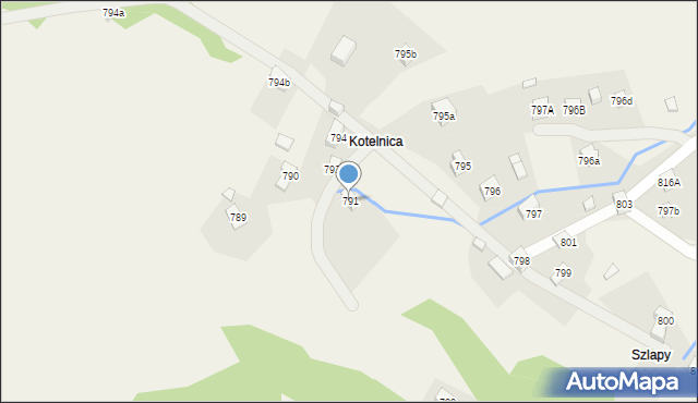 Stryszawa, Stryszawa, 791, mapa Stryszawa