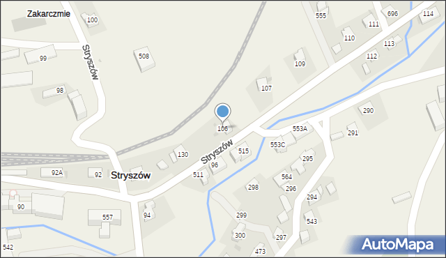 Stryszów, Stryszów, 106, mapa Stryszów